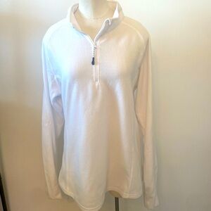 Magellan Womens Half Zip Fleece Sweatshirt Jacket Size XL White